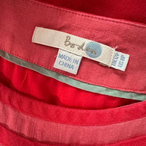 Boden Poppy Red Carousel Linen Dress Size 8P - Picture 7 of 9